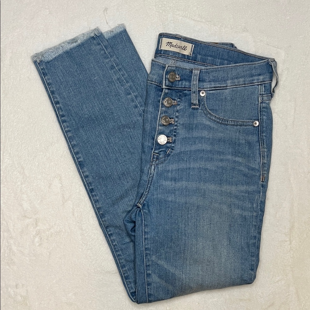Madewell 9" High-Rise Skinny Crop Jeans Button-Front Edition Size 26